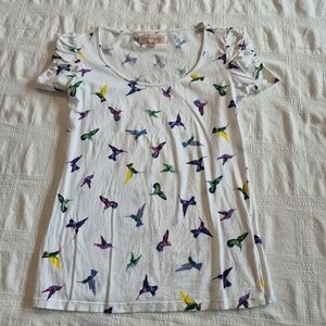 Philosophy women's size XS Hummingbird  short sleeve shirt EUC